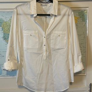 Sharp White Collard Blouse